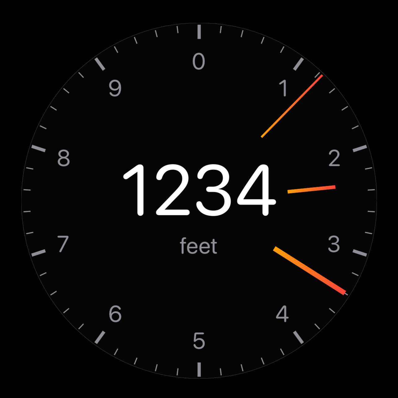 Altimeter dial